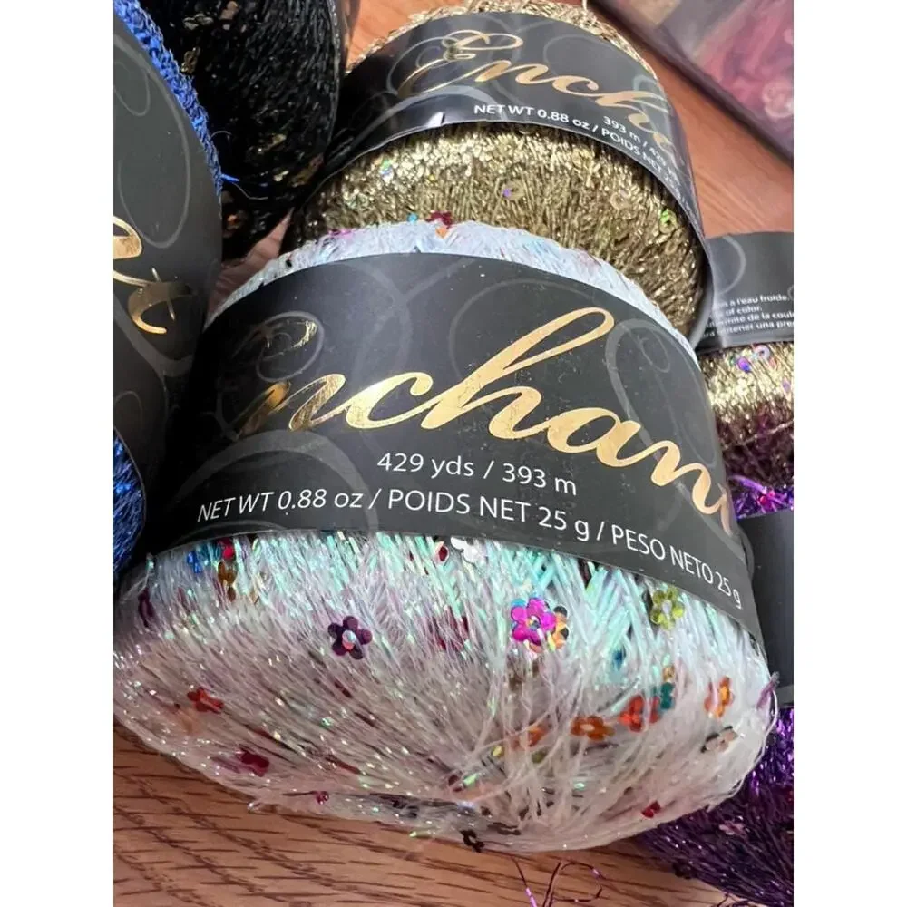 Discontinued Premier Enchant Eyelash Yarn Lot | Sparkle Sequin Crochet Supplies